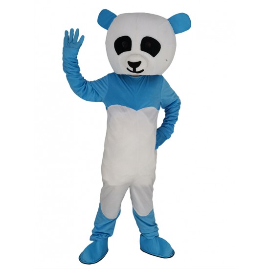 Blau-weißes Panda Maskottchen Kostüm Tier