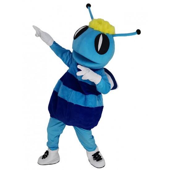 Costume de mascotte d'abeille frelon bleu Animal