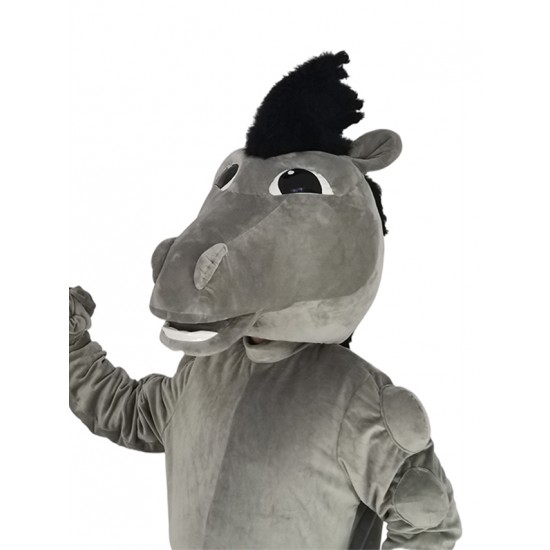 Power Muscles Grey Mustang Mascot Costume Animal