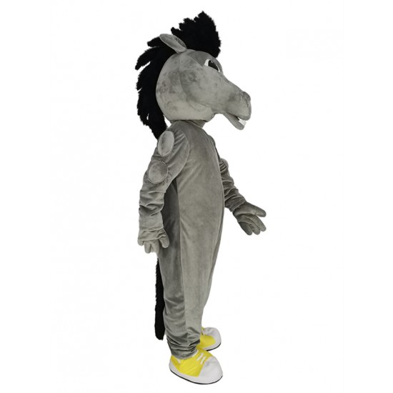 Power Muscles Graues Mustang Pferd Maskottchen Kostüm Tier