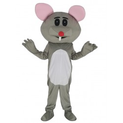 Niedliche graue Maus mit roter Nase Maskottchen Kostüm Tier