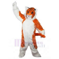 poil long Tigre orange et blanc Costume de mascotte Fursuit