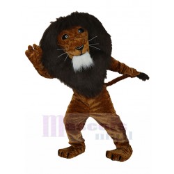 Brown Male Lion Mascot Costume with Brown Bristle Animal