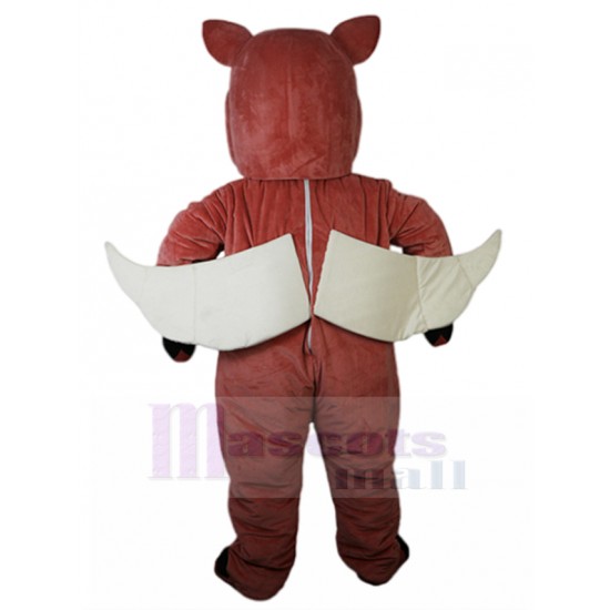 Chuckling Pink Flying Pig Swine Mascot Costume Animal