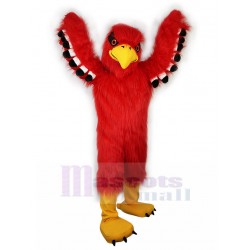 Behaart roter Adler Maskottchen Kostüm mit schwarzer Feder Tier
