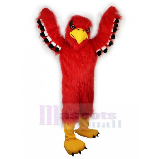 Peludo Aguila Roja Disfraz de mascota con Pluma Negra Animal