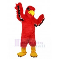 Hairy Red Eagle Mascot Costume with Black Feather Animal