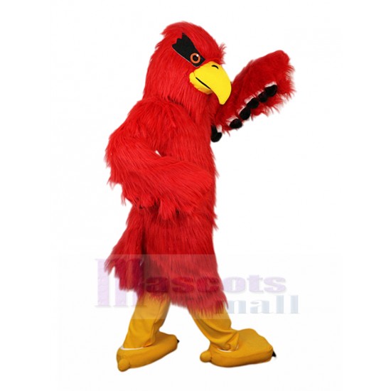 Peludo Aguila Roja Disfraz de mascota con Pluma Negra Animal