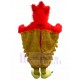 Furry Red Bird Mascot Costume with Yellow Feather Animal