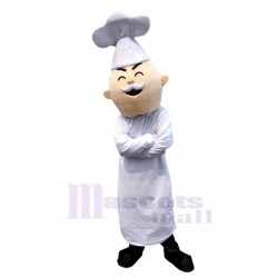Smiling Experienced Chef Mascot Costume with Beard People