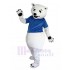 Simpático Oso polar blanco Disfraz de mascota en camiseta azul Animal