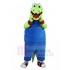 En riant Crocodile costume de mascotte en costume de sport bleu Animal