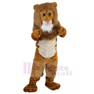 marrón León macho Disfraz de mascota con cerdas exuberantes Animal