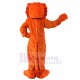 Curieuse Lion orange costume de mascotte avec fourrure blanche Animal