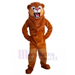 León feroz Disfraz de mascota con cerda marrón Animal