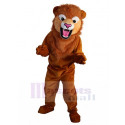 Fierce Lion Mascot Costume with Brown Bristle Animal