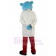 Smiling Blue Mouse Doctor Mascot Costume Animal