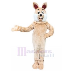 Hospitable Beige Rabbit Easter Bunny Mascot Costume Animal