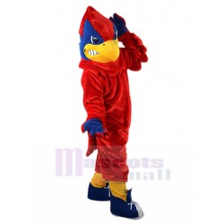 Hideous Red Cardinal Bird Mascot Costume with Black Eyes Animal