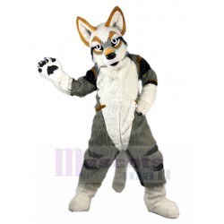 Long Fur Grey Husky Dog Fursuit Mascot Costume Animal