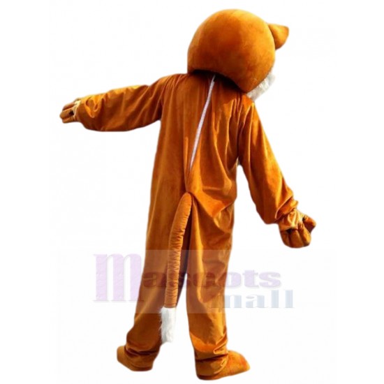 Adult Kindly Brown and White Fox Mascot Costume Animal