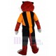 Serious Orange Tiger Mascot Costume in Jersey Animal