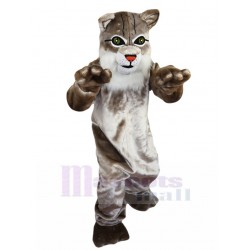 Chat Sauvage Gris Clair Costume de mascotte avec fourrure blanche Animal