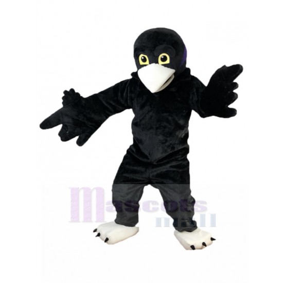 Schwarzer Adler Maskottchen-Kostüm mit weißem Schnabel Tier