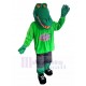 cocodrilo verde Disfraz de mascota en camisa verde Animal