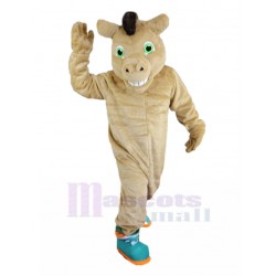 Grinning Khaki Horse Mascot Costume Animal