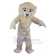 Pelzbeige Löwe Maskottchen Kostüm mit üppiger Borste Tier