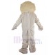 Furry Beige Lion Mascot Costume with Luxuriant Bristle Animal
