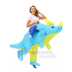 2022 New Dinosaur Inflatable Costume Triceratops Blow up Costume for Cosplay Party Christmas Halloween Suits