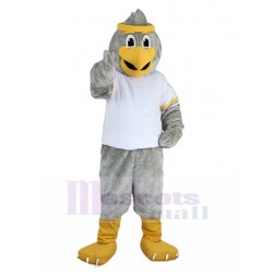 Energético pájaro gris Disfraz de mascota con Diadema Amarilla Animal