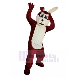Wine Red Wolf Mascot Costume with Long Ears Cartoon
