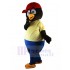 Cool Schwarzer Pinguin Maskottchen Kostüm mit roter Kappe Tier
