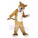 Brown Saber-toothed Tiger Mascot Costume with Big Fangs Animal