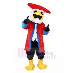 Capitaine Aigle à tête blanche Mascotte Costume en costume rouge Animal