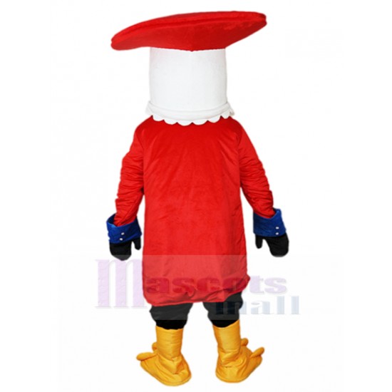 Kapitän Weißkopfadler Maskottchen-Kostüm im roten Anzug Tier
