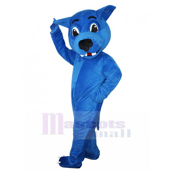Clumsy Blue Wolf Mascot Costume Animal