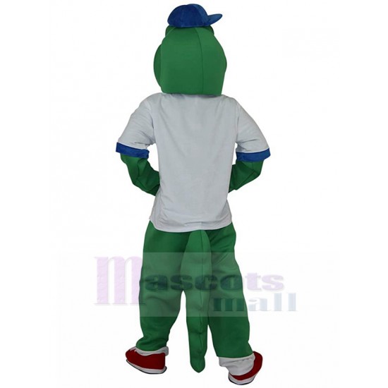Glad Green Alligator Mascot Costume in Suit Animal