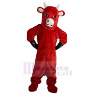 Curieuse Veau rouge Taureau Mascotte Costume Animal