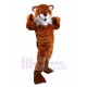 Tigre brun Mascotte Costume avec une longue barbe blanche Animal