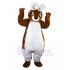Braunes und weißes Kaninchen Maskottchen Kostüm mit kurzen Ohren Tier