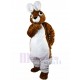 Lapin brun et blanc Costume de mascotte avec des oreilles courtes Animal