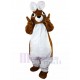 Brown and White Rabbit Mascot Costume with Short Ears Animal
