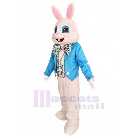 Lapin de Pâques Costume de mascotte en veste bleue Taille adulte Déguisements
