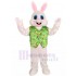 Conejo de Pascua Disfraz de mascota en chaleco verde Tamaño adulto vestido de lujo