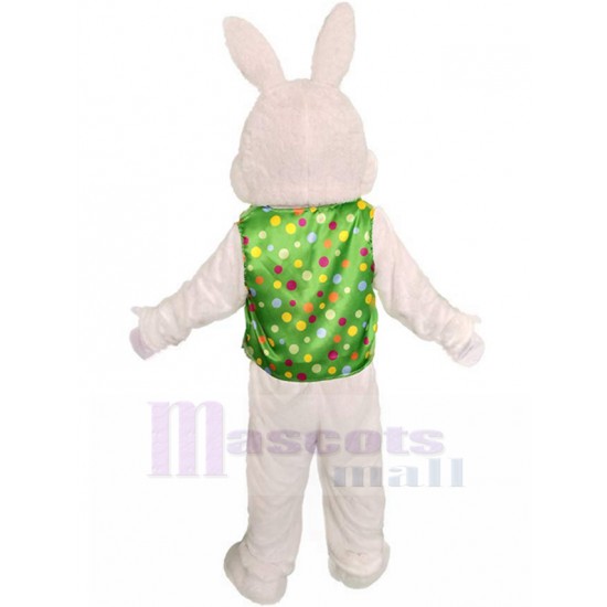 Easter Rabbit Bunny Rabbit Mascot Costume in Green Vest Adult Size Fancy Dress