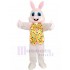 Easter Rabbit Bunny Rabbit Mascot Costume in Yellow Vest Adult Size Fancy Dress